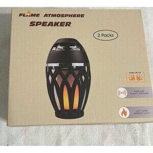 Flame Atmosphere Speakers 2 Pack LED Lantern Bluetooth Weather Resistant Camping